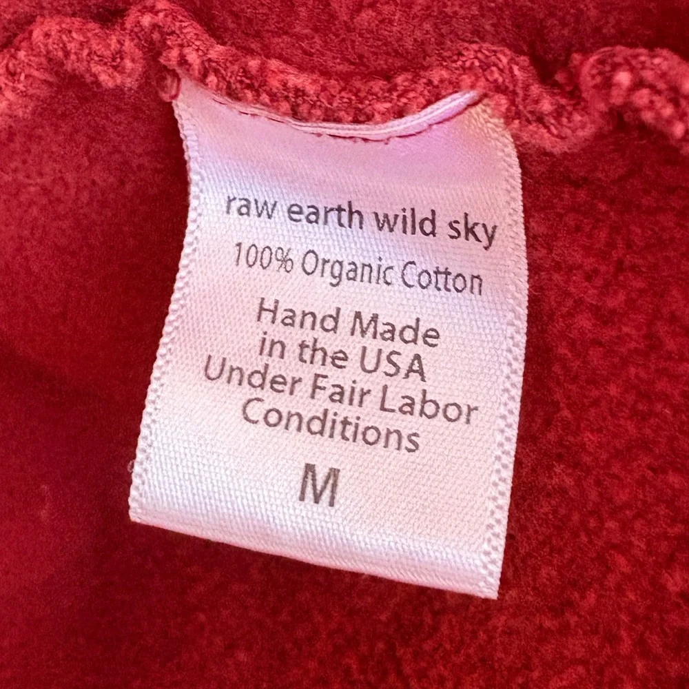 Raw Earth Wild Sky Rust Red Jacket Hoodie Medium Cotton - Picture 7 of 9